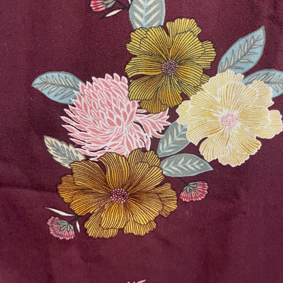 LOFT Burgundy Floral Long Sleeve Shift Dress NWT - Picture 2 of 8